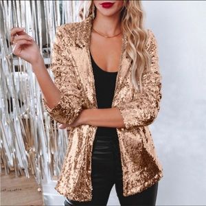 Champagne sequin blazer